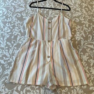 Lily Rose Multicolor Striped Sleeveless Romper